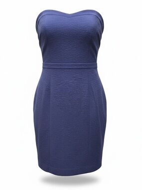 Ann Taylor Strapless Sheath Dress in Deep Blue